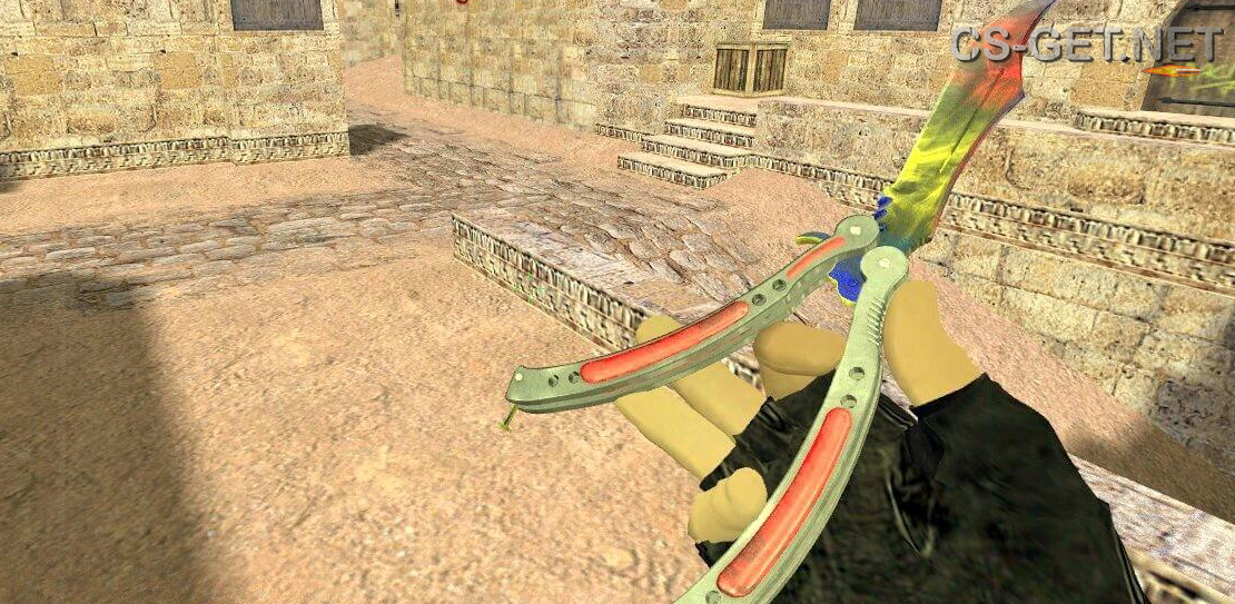 Модель «Нож-бабочка | Мраморный градиент» для CS 1.6