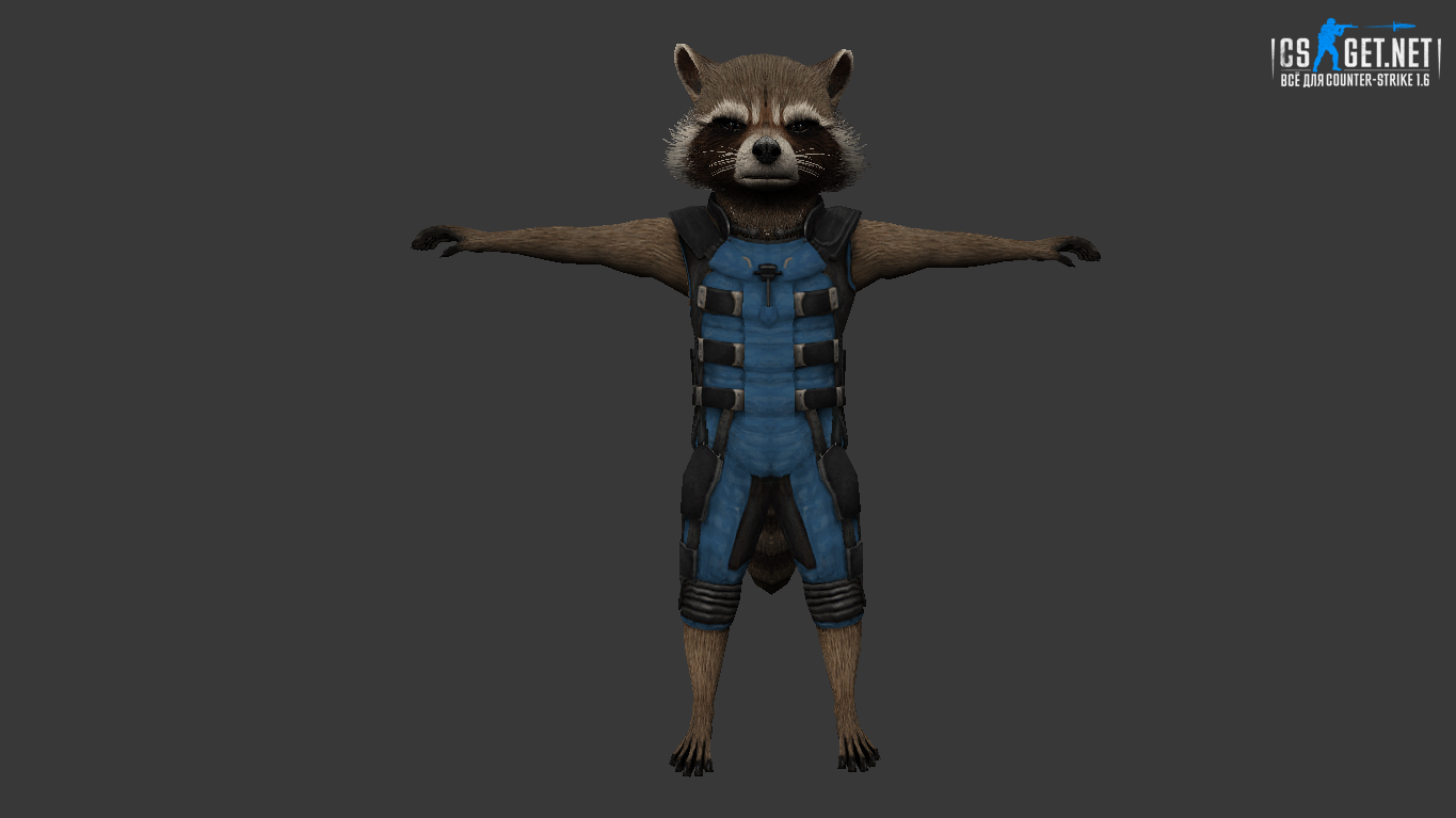 Мужская модель Енот Ракета (united) для CS 1.6