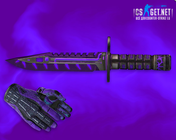 Модель Штык-нож М9 «Лазерный резак» + «Спортивные перчатки | Ящик Пандоры» для CS 1.6