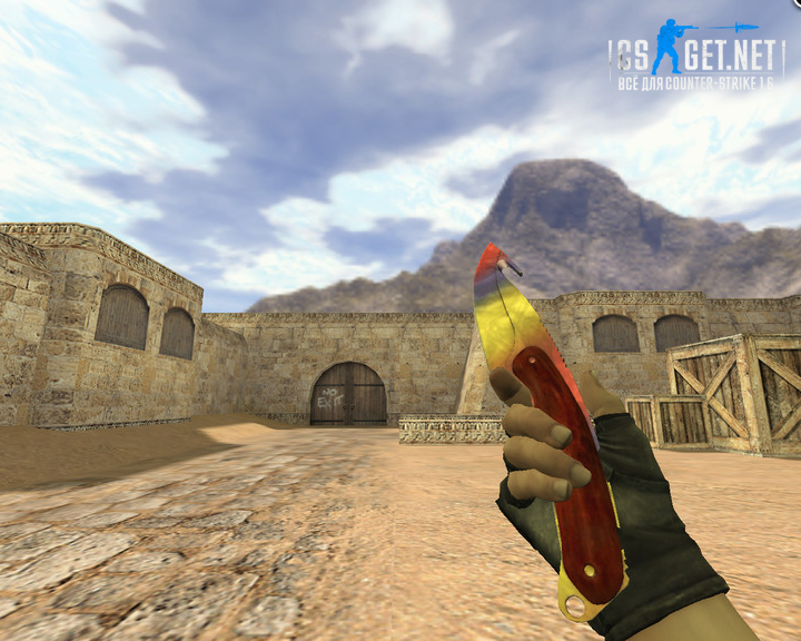 Модель «Нож с лезвием-крюком Мраморный градиент» для CS 1.6