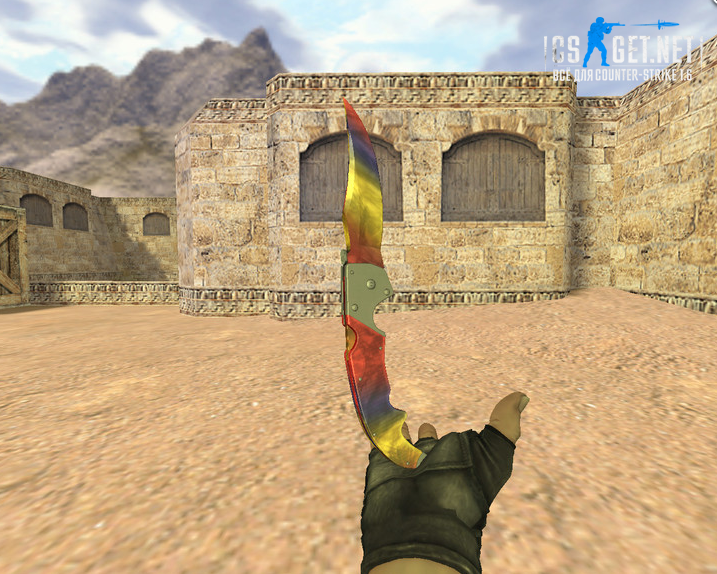 Модель «Нож Фальшион Мраморный градиент» для CS 1.6